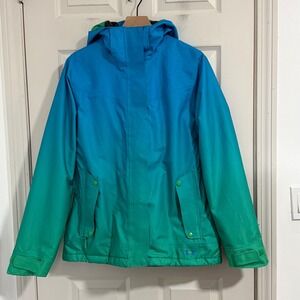 Under Armour Ski Snowboard Jacket Womens Large Blue Green Storm Ombre Waterproof